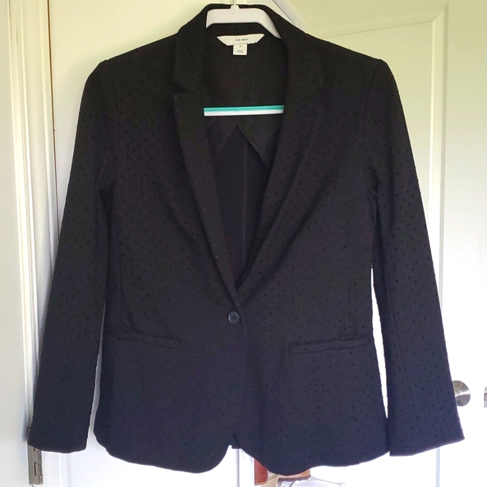 Old Navt Black dot blazer